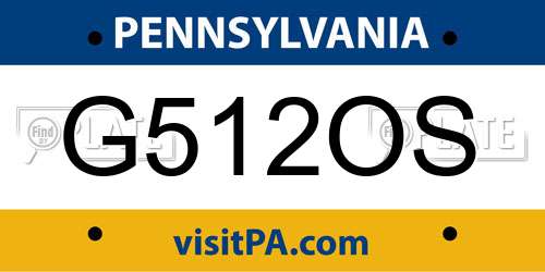 G512OS Pennsylvania License Plate