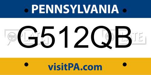 G512QB Pennsylvania License Plate