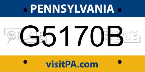 G5170B Pennsylvania License Plate