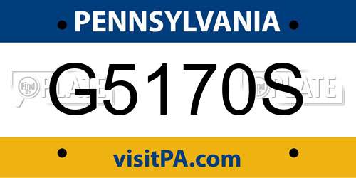 G5170S Pennsylvania License Plate