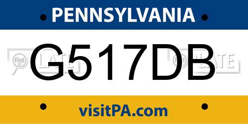 G517DB Pennsylvania License Plate