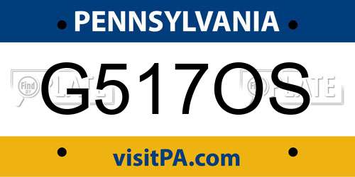 G517OS Pennsylvania License Plate