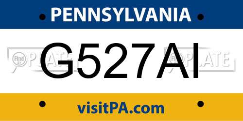 G527AI Pennsylvania License Plate