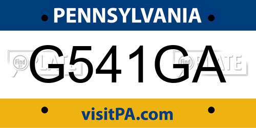 G541GA Pennsylvania License Plate