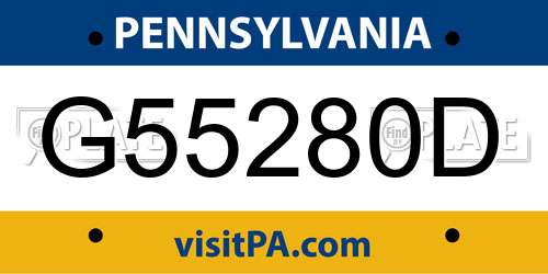 G55280D Pennsylvania License Plate