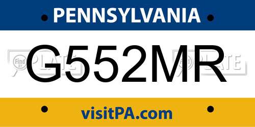 G552MR Pennsylvania License Plate
