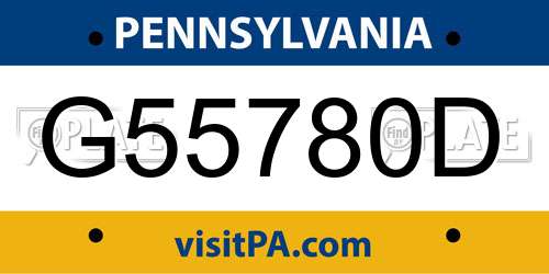 G55780D Pennsylvania License Plate