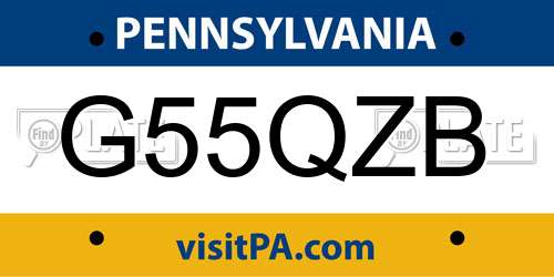 G55QZB Pennsylvania License Plate