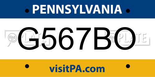 G567BO Pennsylvania License Plate