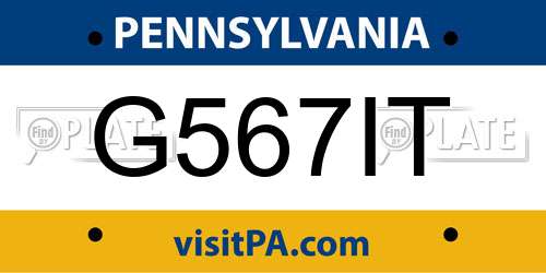 G567IT Pennsylvania License Plate