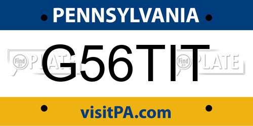 G56TIT Pennsylvania License Plate