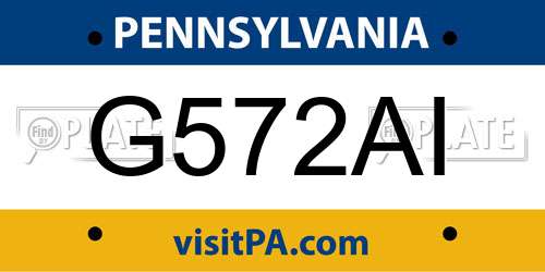G572AI Pennsylvania License Plate