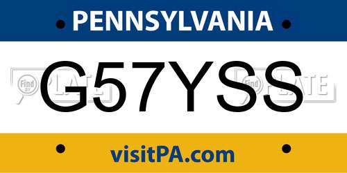G57YSS Pennsylvania License Plate