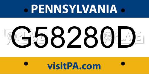 G58280D Pennsylvania License Plate