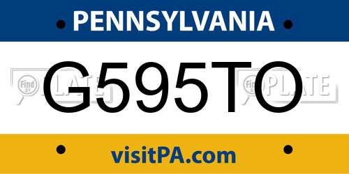 G595TO Pennsylvania License Plate