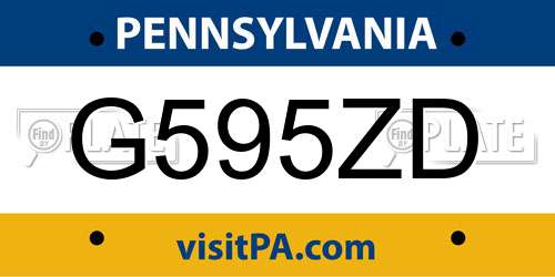 G595ZD Pennsylvania License Plate
