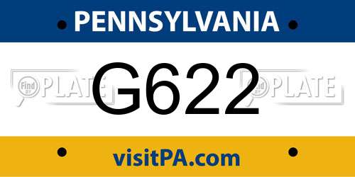 G622 Pennsylvania License Plate