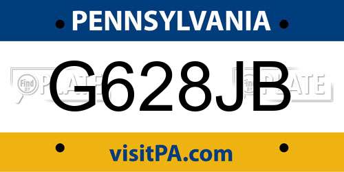 G628JB Pennsylvania License Plate