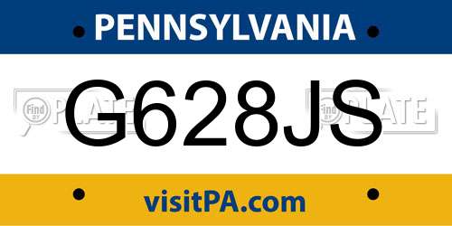 G628JS Pennsylvania License Plate