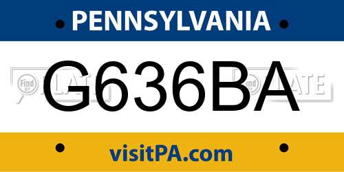 G636BA Pennsylvania License Plate