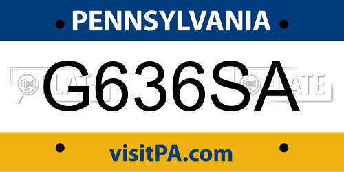 G636SA Pennsylvania License Plate