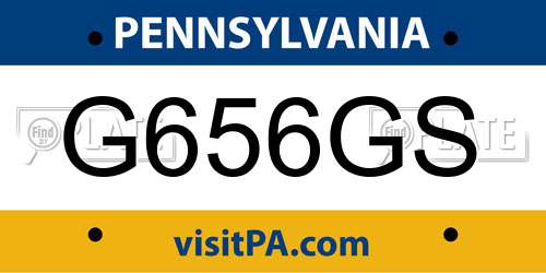 G656GS Pennsylvania License Plate