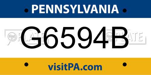 G6594B Pennsylvania License Plate