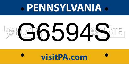 G6594S Pennsylvania License Plate