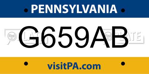 G659AB Pennsylvania License Plate