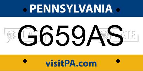 G659AS Pennsylvania License Plate
