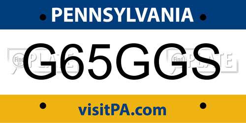 G65GGS Pennsylvania License Plate