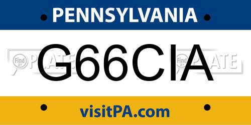 G66CIA Pennsylvania License Plate