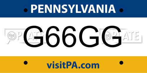 G66GG Pennsylvania License Plate