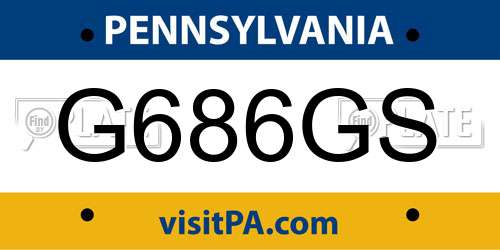 G686GS Pennsylvania License Plate