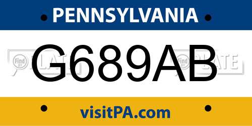 G689AB Pennsylvania License Plate