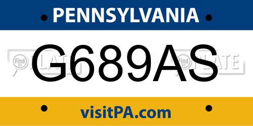 G689AS Pennsylvania License Plate