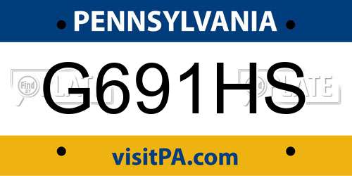 G691HS Pennsylvania License Plate