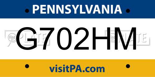 G702HM Pennsylvania License Plate