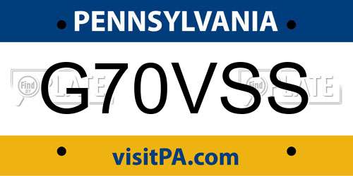 G70VSS Pennsylvania License Plate
