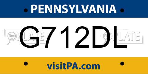 G712DL Pennsylvania License Plate