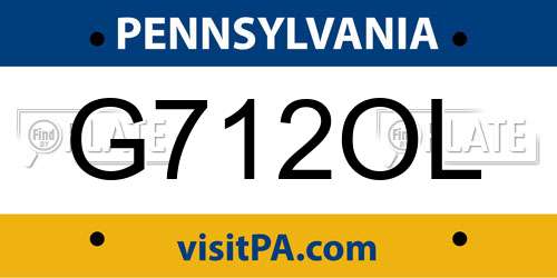 G712OL Pennsylvania License Plate