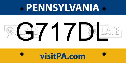 G717DL Pennsylvania License Plate