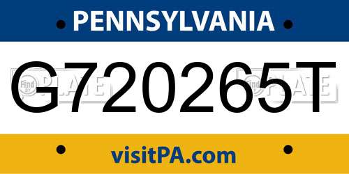 G720265T Pennsylvania License Plate