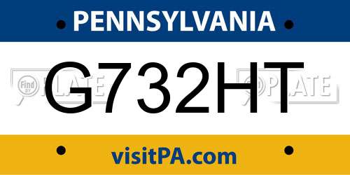 G732HT Pennsylvania License Plate