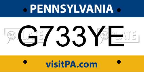 G733YE Pennsylvania License Plate
