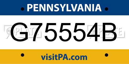 G75554B Pennsylvania License Plate