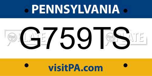 G759TS Pennsylvania License Plate