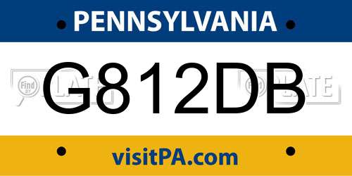G812DB Pennsylvania License Plate
