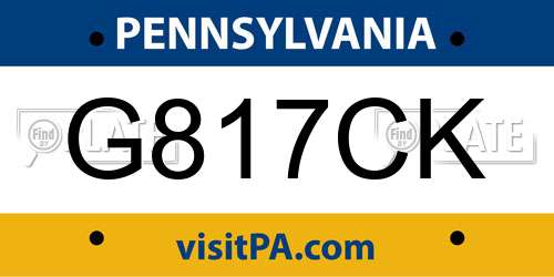 G817CK Pennsylvania License Plate
