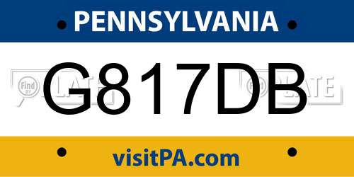 G817DB Pennsylvania License Plate